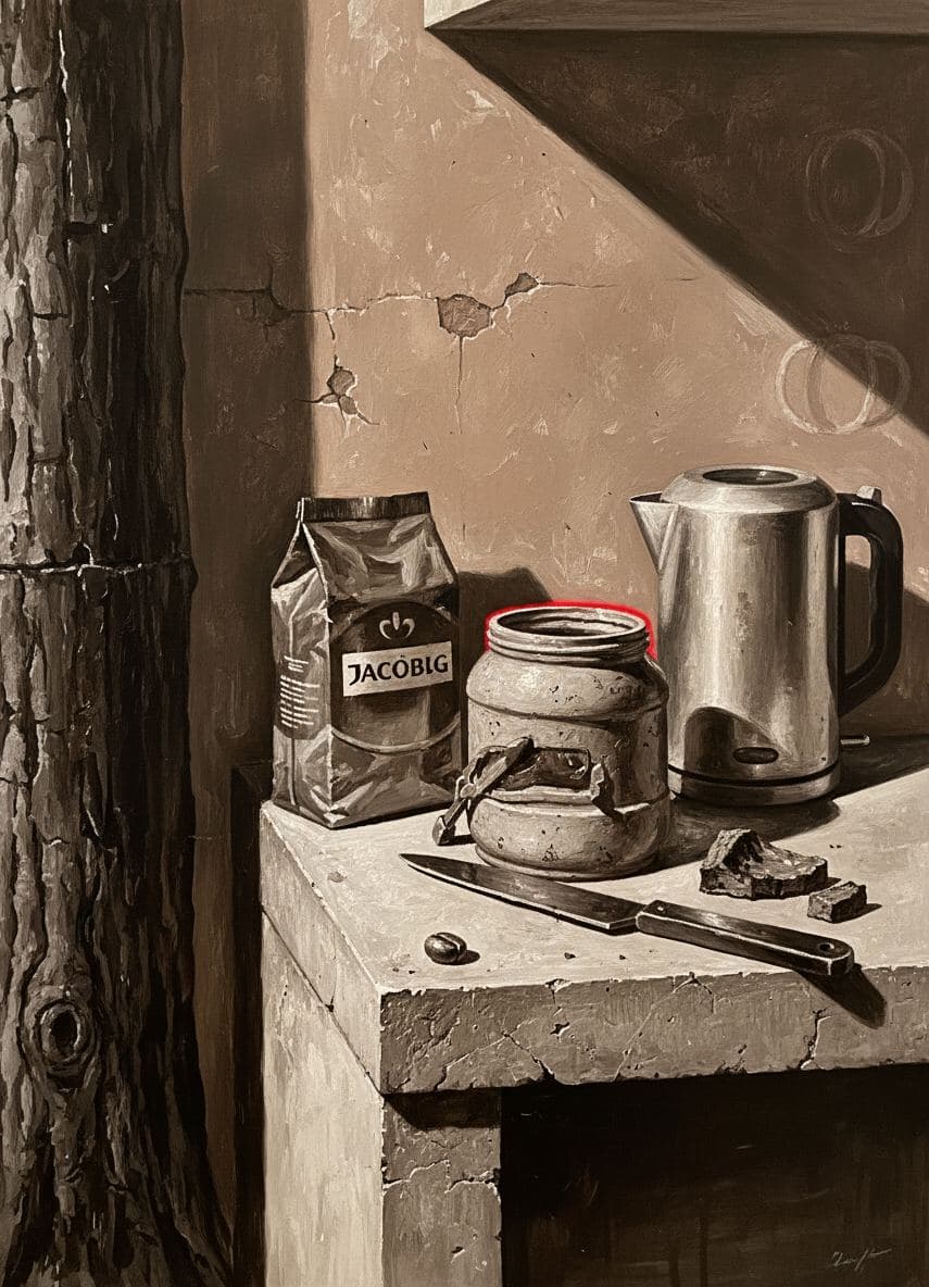The Stale Coffee Morning — abstract work by Stefan Tannhäuser — MODULAR · a one-of-a-kind original