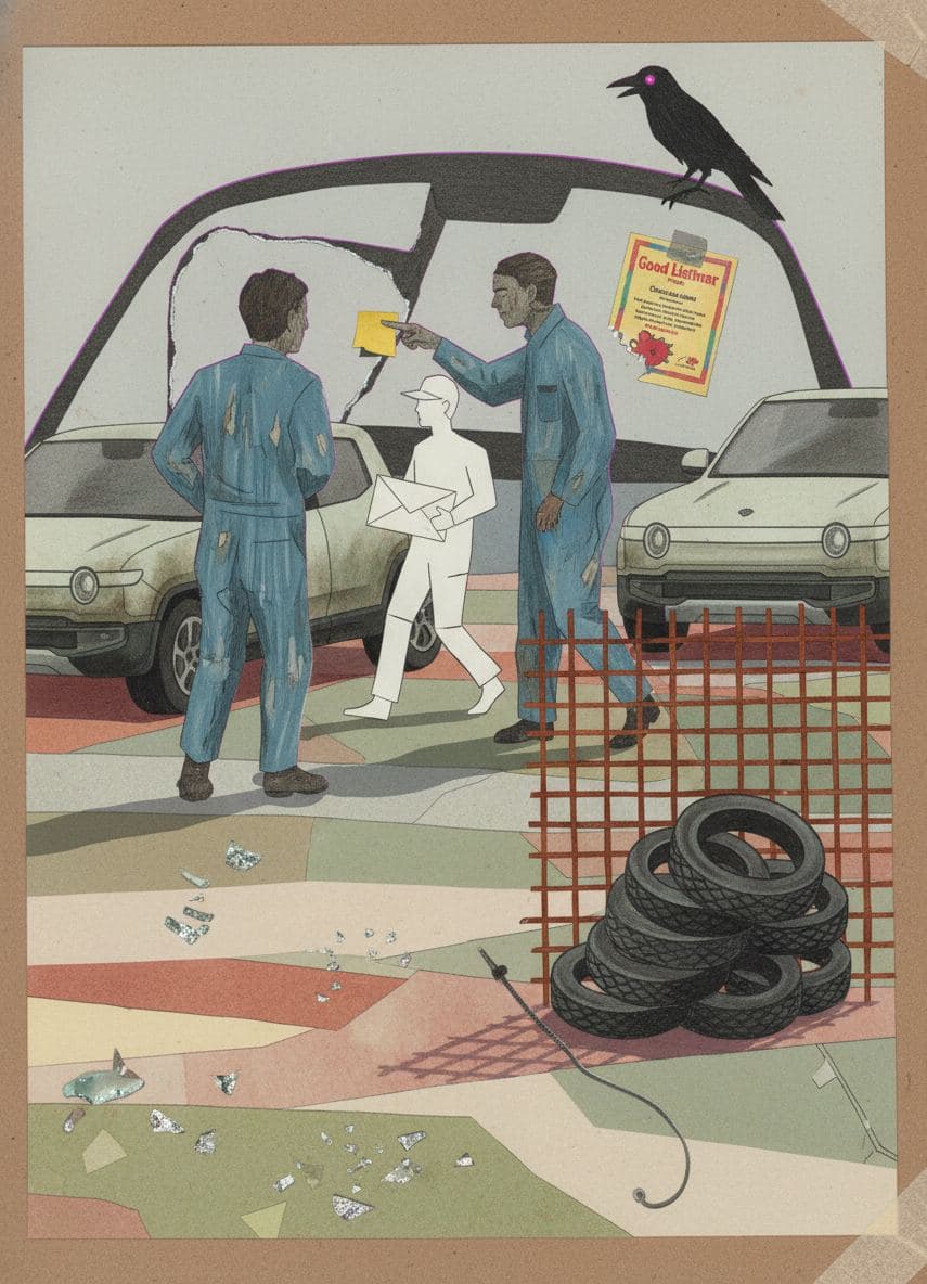 The Sticky Note Triumphs — collage by Irmela Bechmann — MODULAR · a one-of-a-kind original