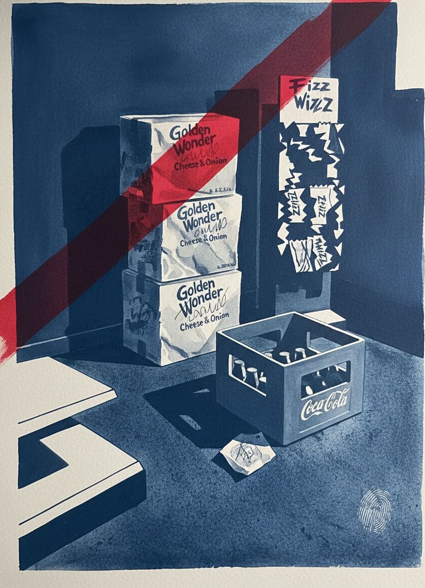 The Stubborn Red Crate — abstract work by Viktor Eklund — MODULAR · a one-of-a-kind original