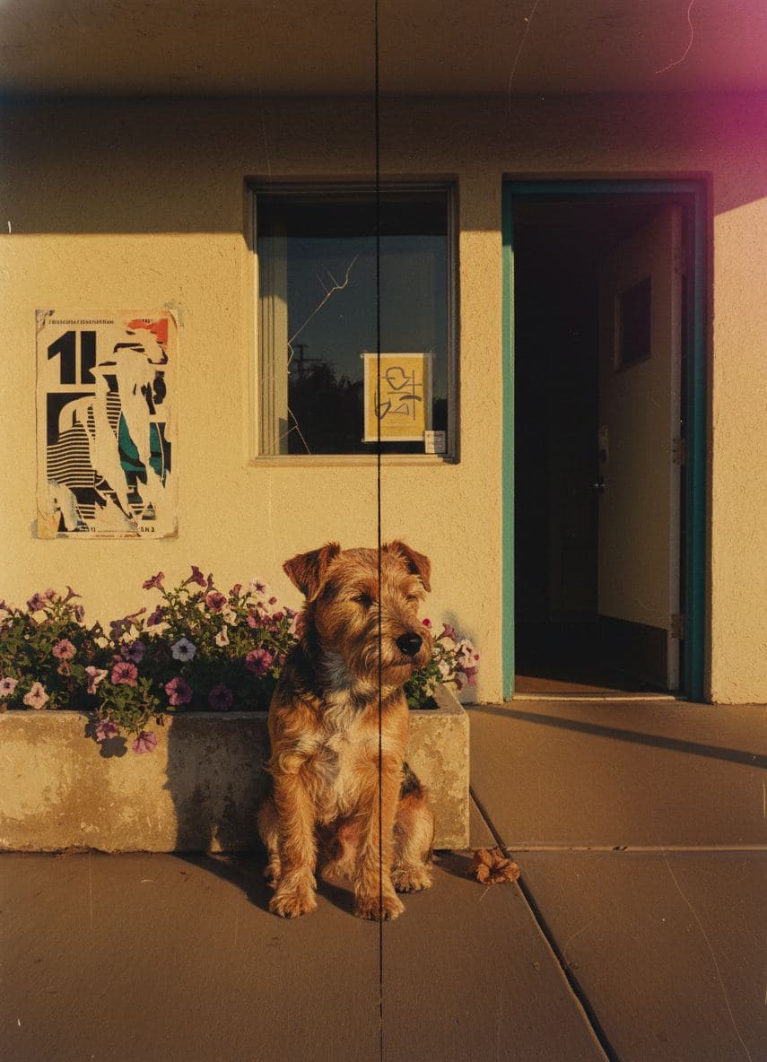 The Terrier's Sunday Respite — collage by Irmela Bechmann — MODULAR · a one-of-a-kind original