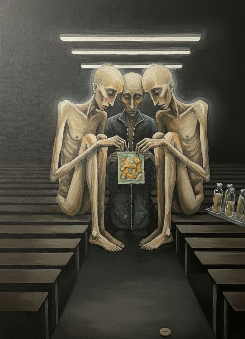 The Three Men Fumble — abstract work by Viktor Eklund — MODULAR · a one-of-a-kind original