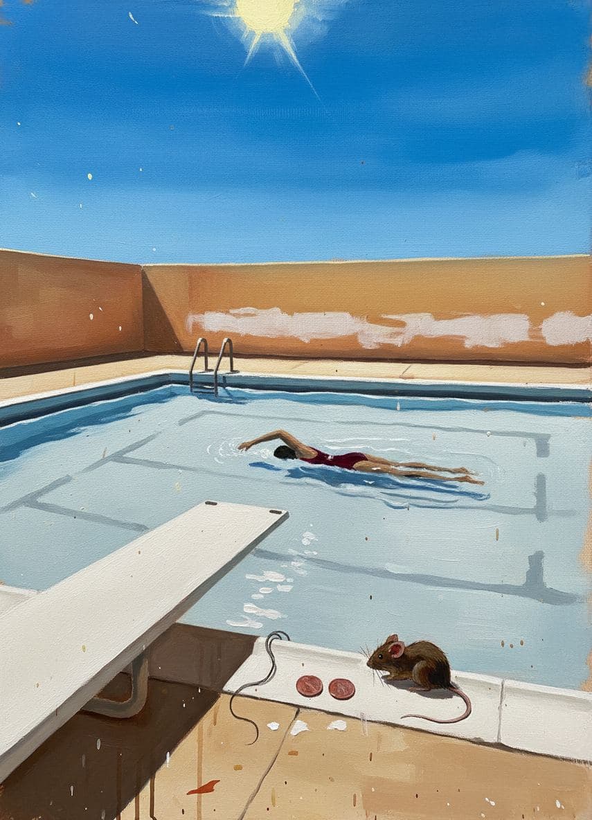 The Tired Swimmer's Pennies — abstract work by Saskia Vandenberg — MODULAR · a one-of-a-kind original