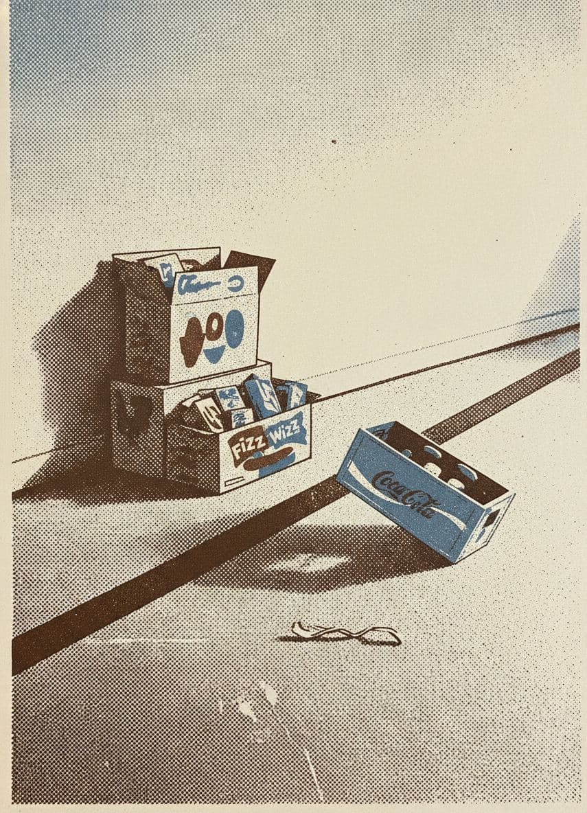 The Tired Yellow Boxes — print by Hilda Prosser — MODULAR · a one-of-a-kind original