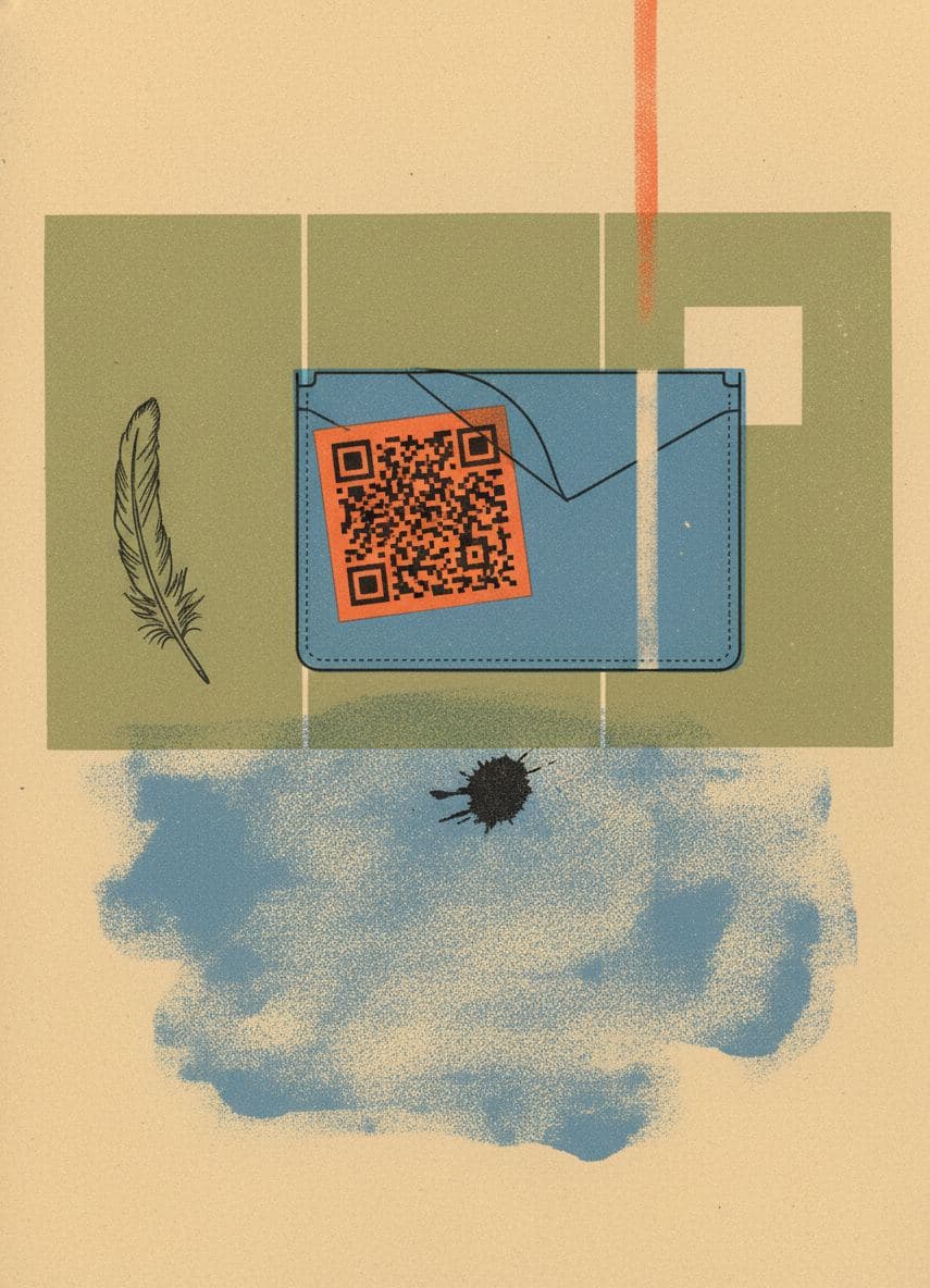 They Forgot Their Card — print by Hilda Prosser — MODULAR · a one-of-a-kind original