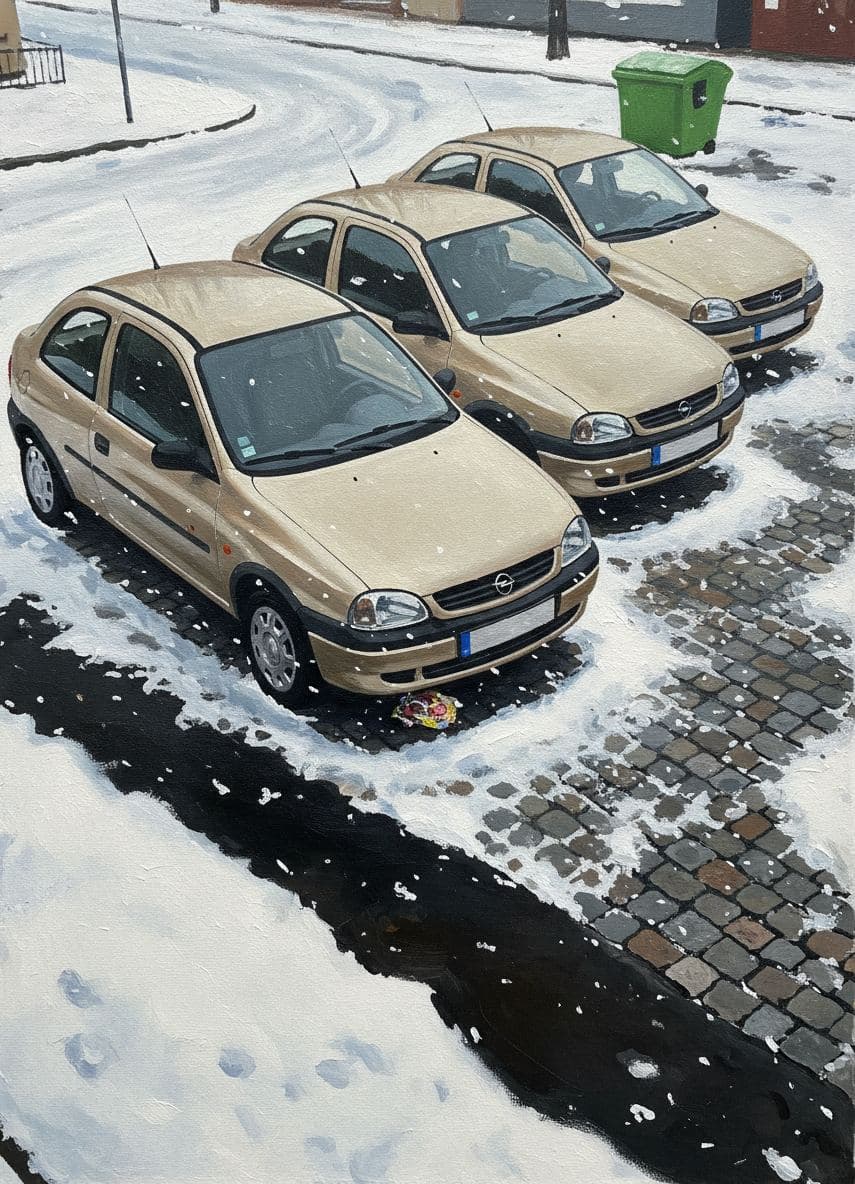 Three Beige Corsas — abstract work by Saskia Vandenberg — MODULAR · a one-of-a-kind original