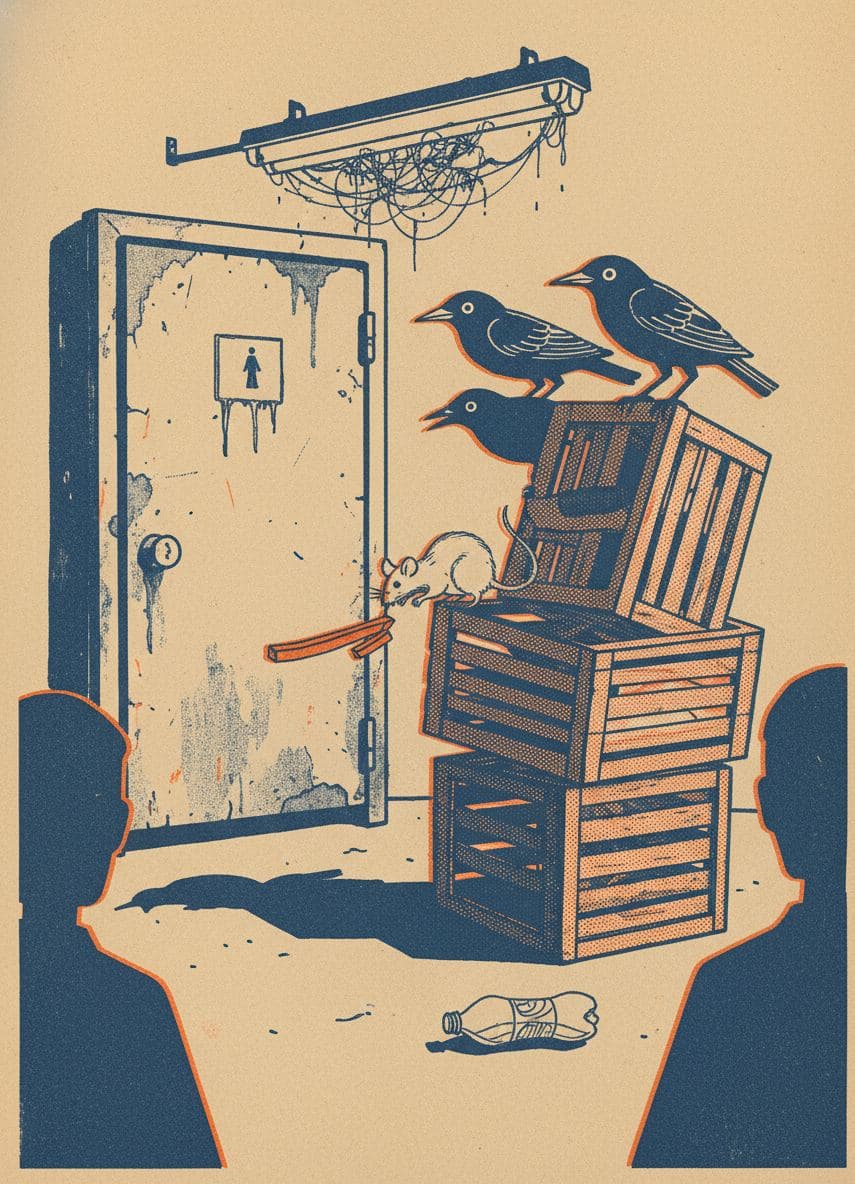 Three Onyx Birds on a Tower — print by Irmela Bechmann — MODULAR · a one-of-a-kind original