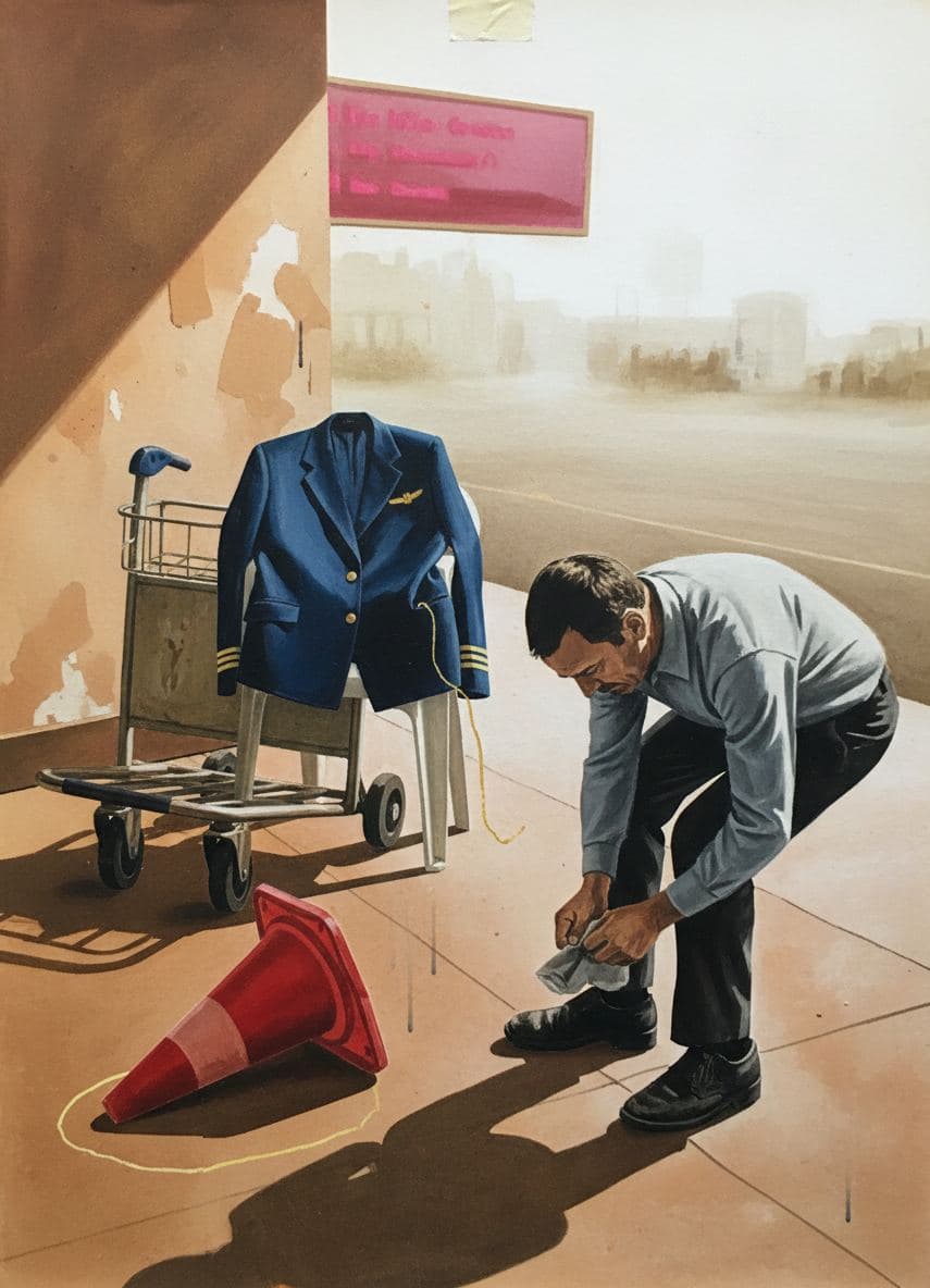Untitled (Airport Concourse) — collage by Irmela Bechmann — MODULAR · a one-of-a-kind original