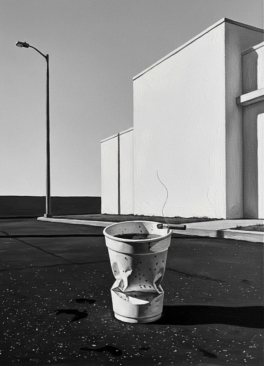 Untitled (Asphalt Drive, 4pm) — painting by Viktor Eklund — MODULAR · a one-of-a-kind original