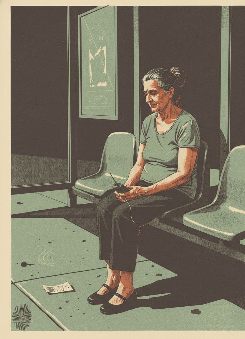 Untitled (Bus Shelter, Sunday) — print by Hilda Prosser — MODULAR · 13 × 18 cm limited edition of 10