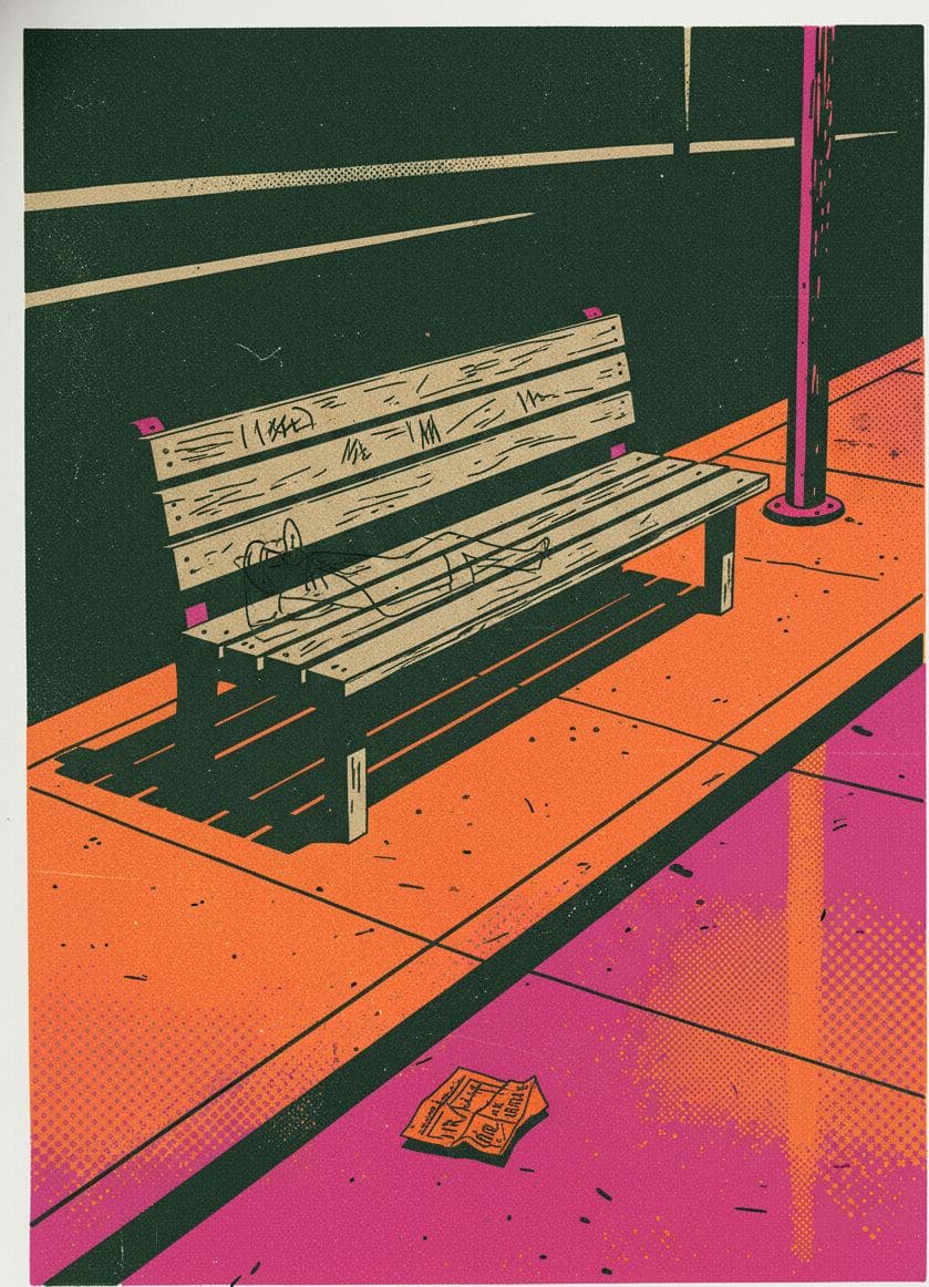 Untitled (Bus Stop, Dusk) — print by Anya Pietrowski — MODULAR · a one-of-a-kind original