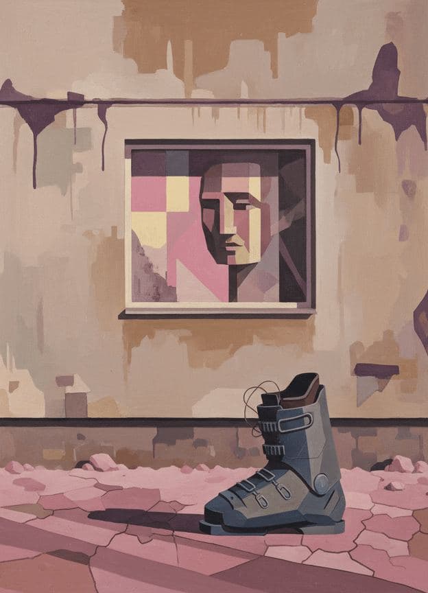 Untitled (Concrete, Ski Boot) — abstract work by Viktor Eklund — MODULAR · 13 × 18 cm limited edition of 10