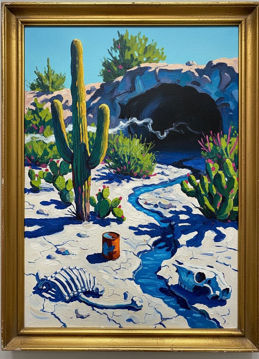 Untitled (Desert Floor, Rain) — collage by Irmela Bechmann — MODULAR · a one-of-a-kind original