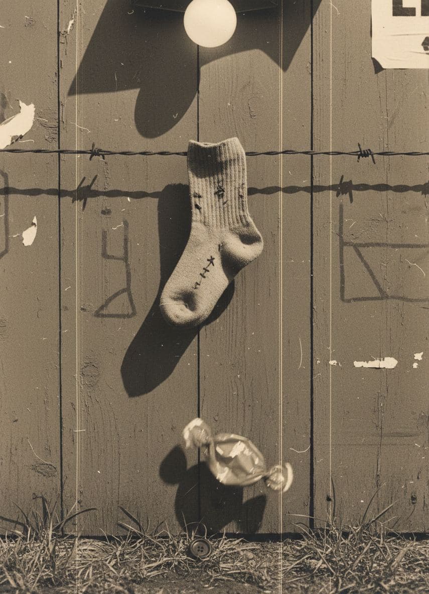 Untitled (Fairground Fence) — collage by Irmela Bechmann — MODULAR · a one-of-a-kind original