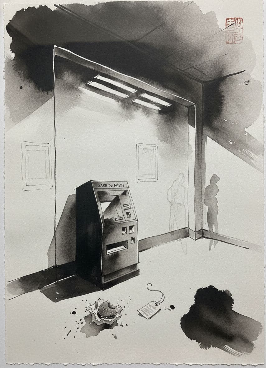 Untitled (Gare du Midi) — painting by Agnete Holm — MODULAR · a one-of-a-kind original