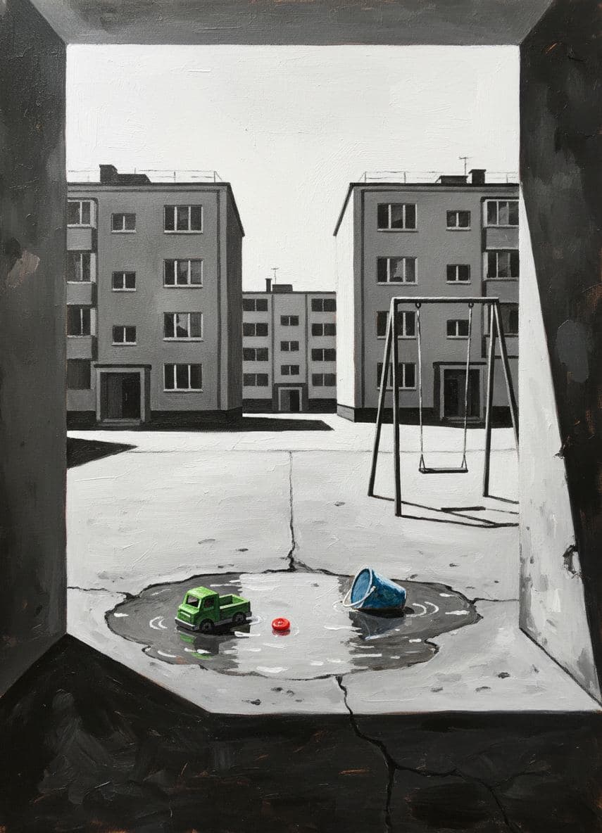 Untitled (Kyiv Courtyard) — abstract work by Viktor Eklund — MODULAR · a one-of-a-kind original