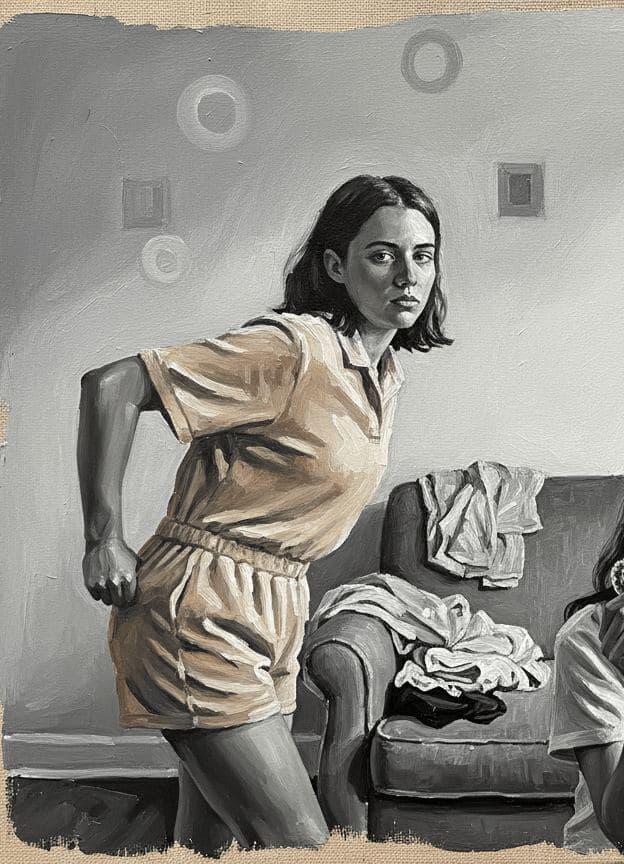 Untitled (Living Room, Monday) — painting by Viktor Eklund — MODULAR · 13 × 18 cm limited edition of 10