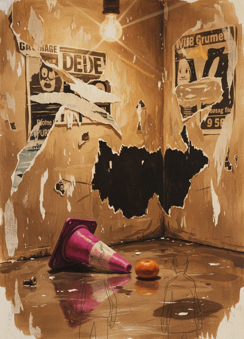 Untitled (Mechanic's Garage) — collage by Irmela Bechmann — MODULAR · a one-of-a-kind original
