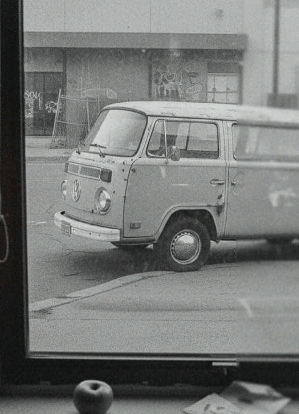 Untitled (Microbus, Curb) — photograph by Parisa Khavari — MODULAR · 13 × 18 cm limited edition of 10