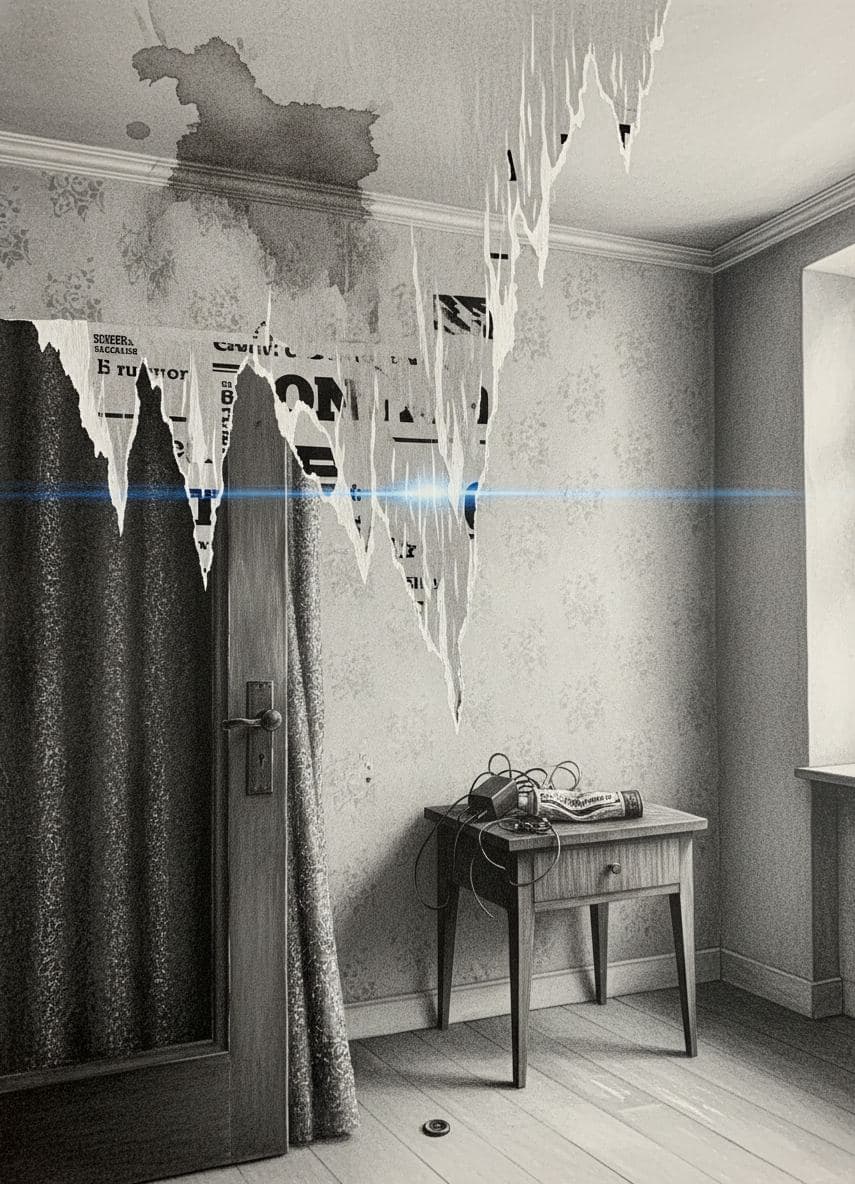Untitled (Neubau Flat, Winter) — collage by Irmela Bechmann — MODULAR · a one-of-a-kind original