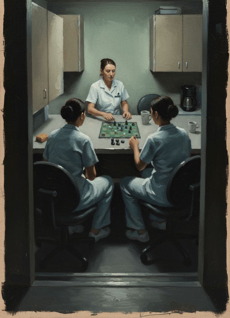 Untitled (Office Break Room) — painting by Saskia Vandenberg — MODULAR · 13 × 18 cm limited edition of 10