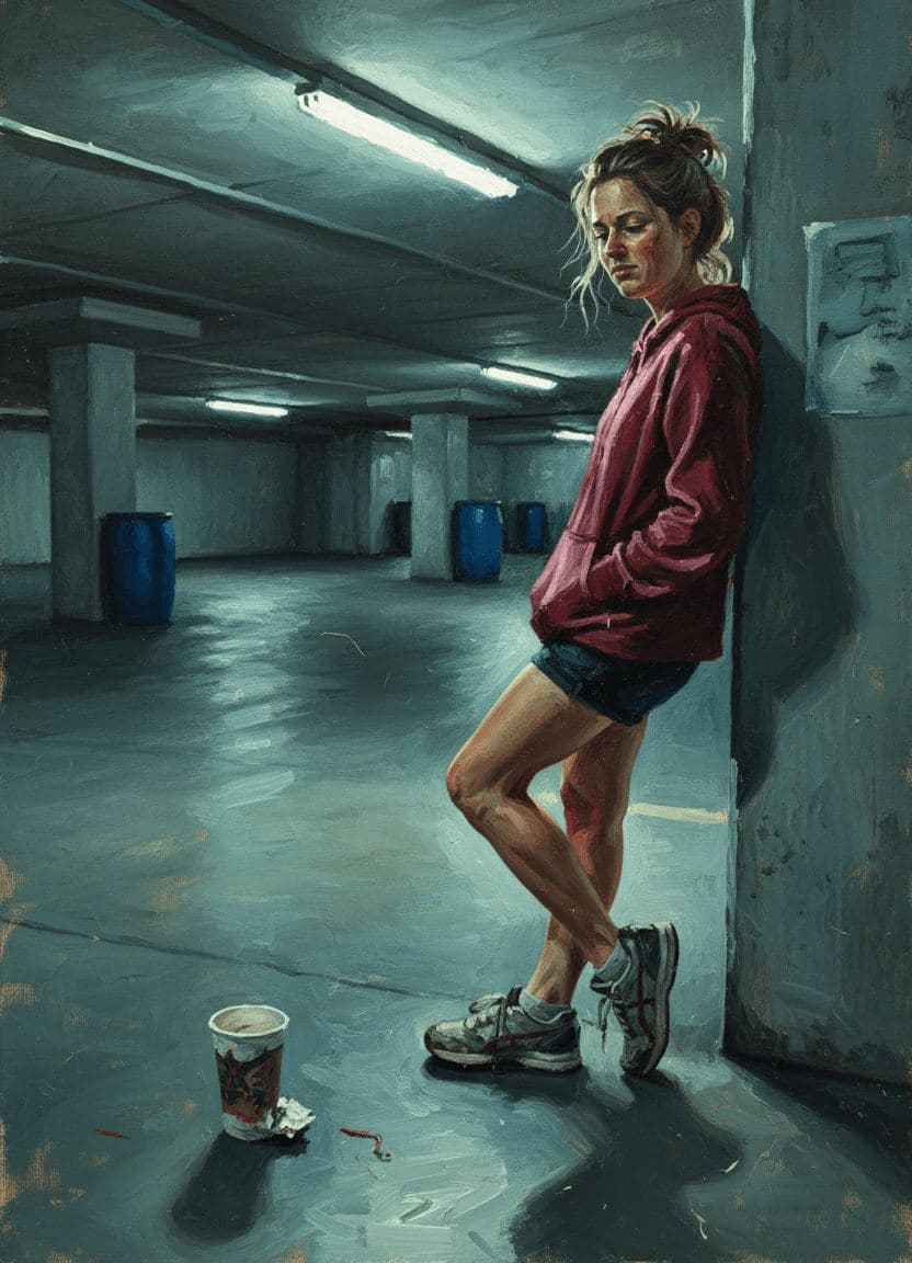 Untitled (Parking Garage) — painting by Matteo Iannelli — MODULAR · 13 × 18 cm limited edition of 10