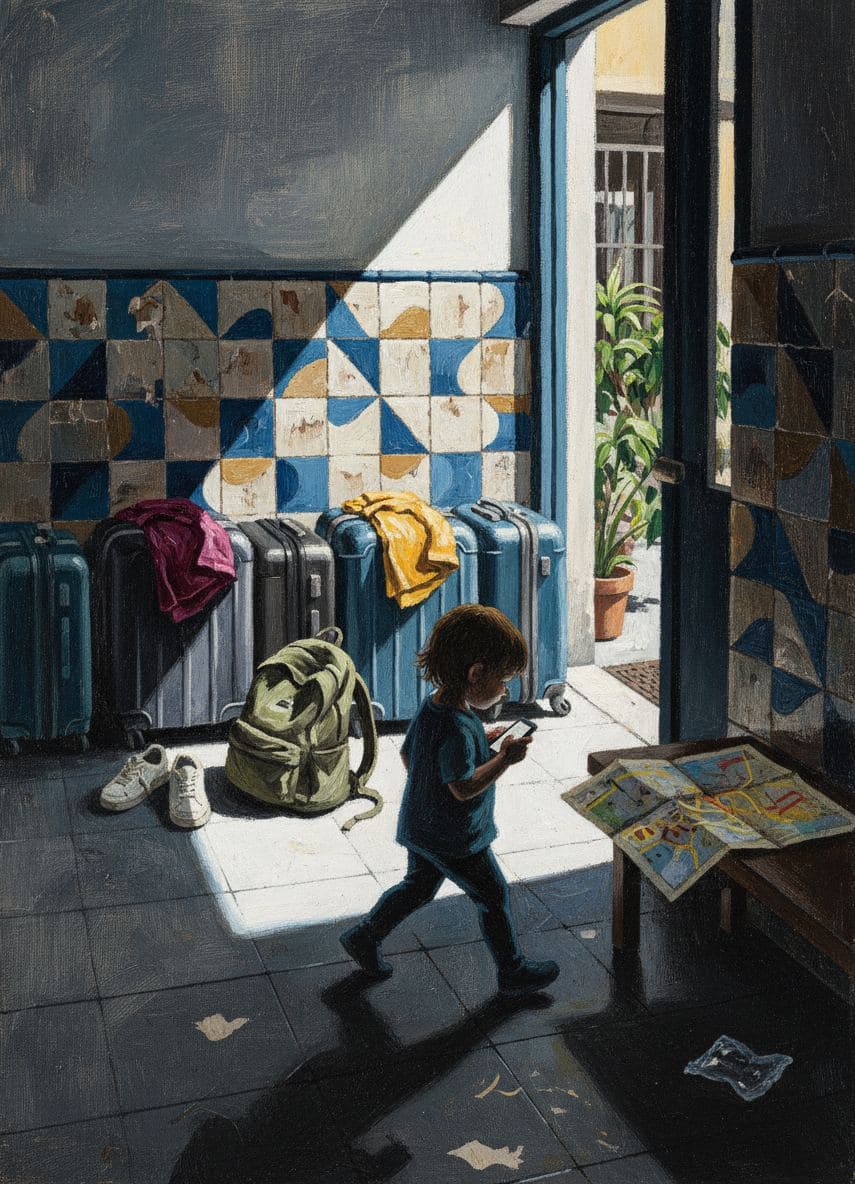 Untitled (Poblenou Hallway) — abstract work by Viktor Eklund — MODULAR · a one-of-a-kind original