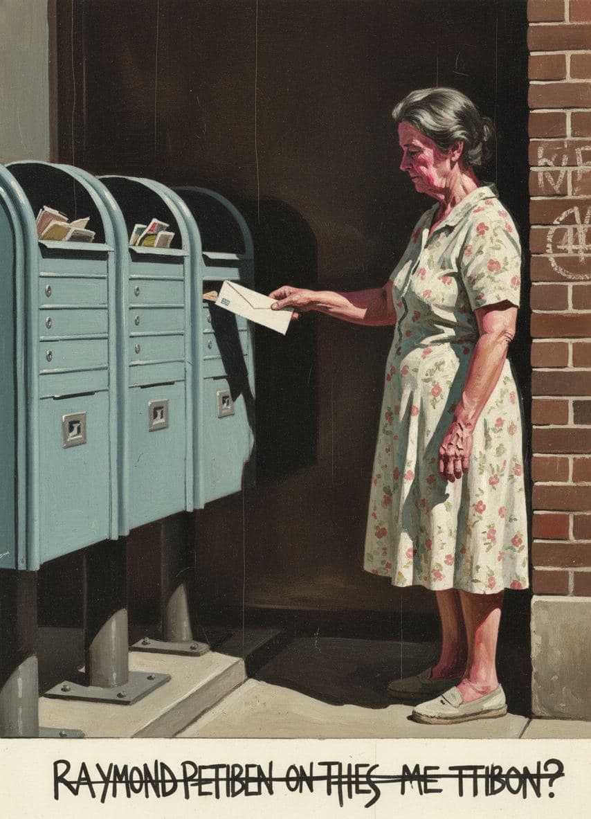 Untitled (Post Office, 4:30 PM) — collage by Irmela Bechmann — MODULAR · a one-of-a-kind original