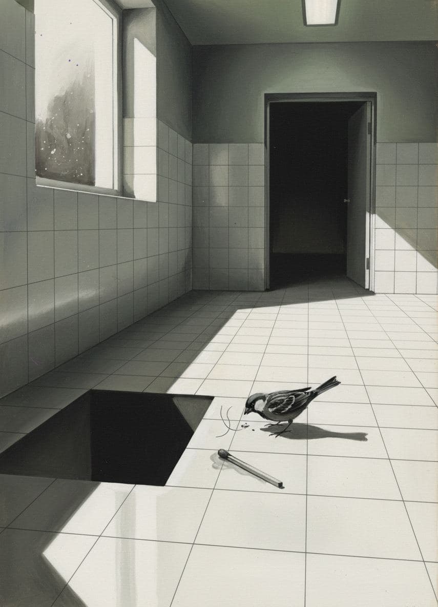 Untitled (Restroom Floor) — abstract work by Viktor Eklund — MODULAR · a one-of-a-kind original