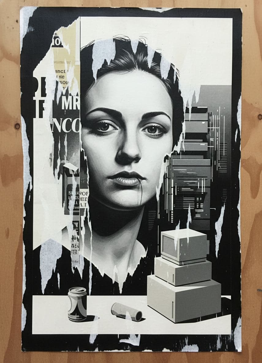 Untitled (Server Room) — collage by Irmela Bechmann — MODULAR · a one-of-a-kind original
