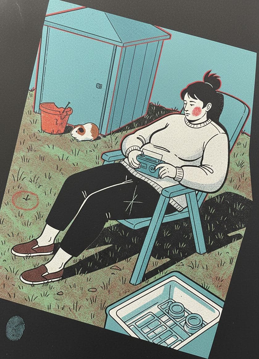 Walkman on the Lawn Chair — print by Anya Pietrowski — MODULAR · a one-of-a-kind original