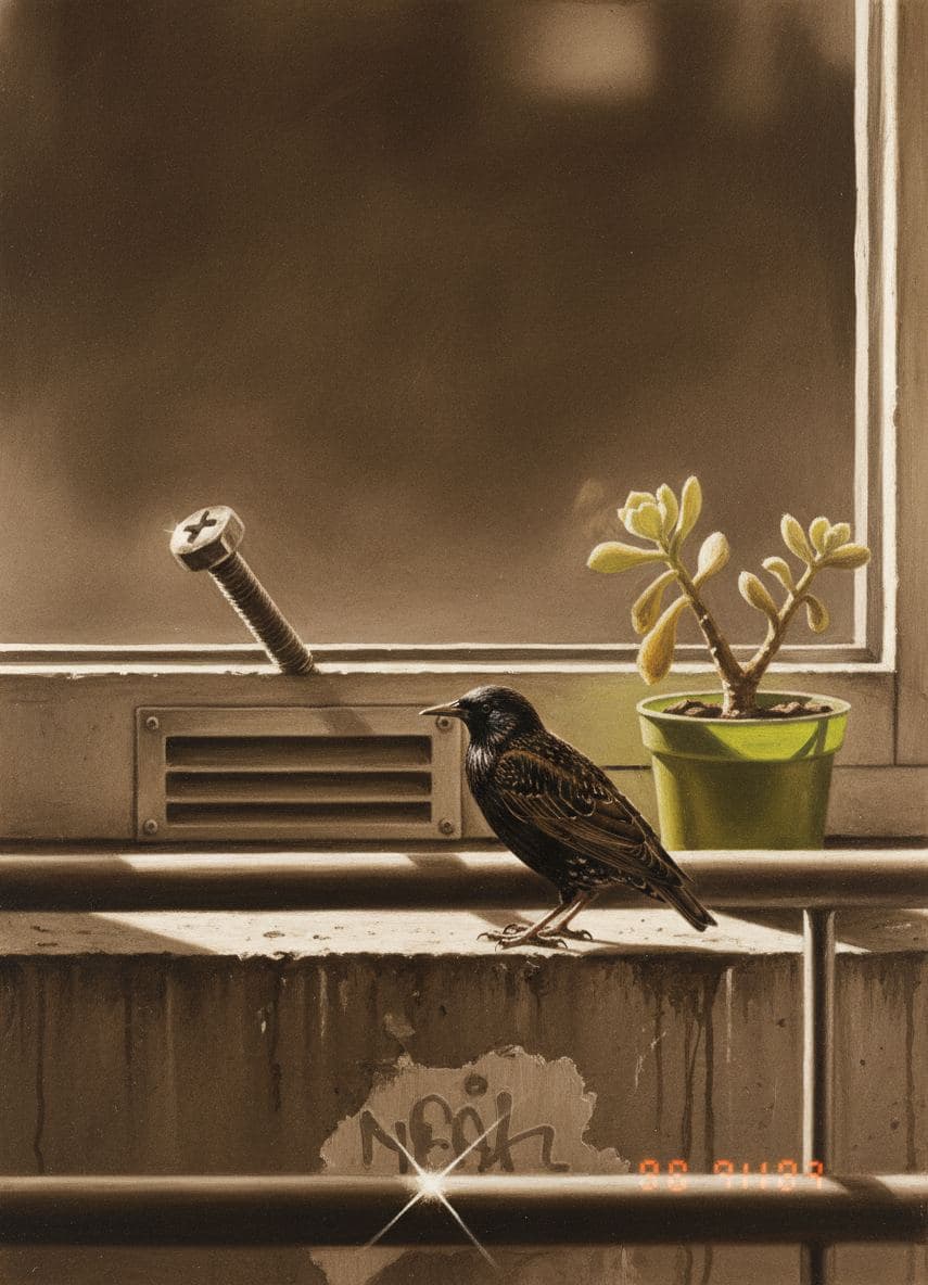 Winter Crow, Chrome Bolt — abstract work by Stefan Tannhäuser — MODULAR · a one-of-a-kind original