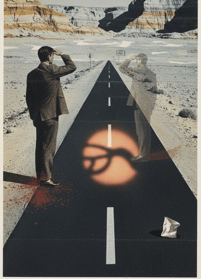 Winter's Ochre Whisper — collage by Salim Ouattara — MODULAR · 13 × 18 cm limited edition of 10