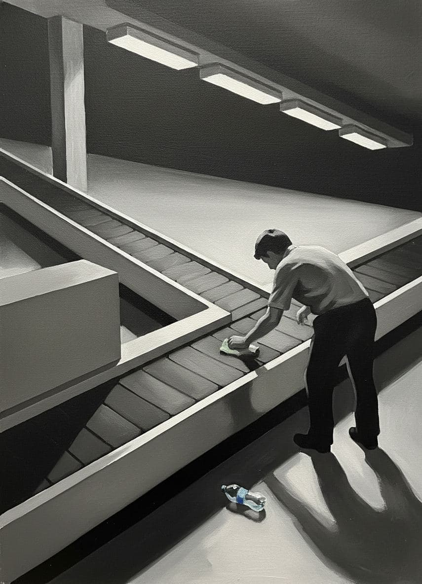 Wiping the Conveyor Belt — abstract work by Viktor Eklund — MODULAR · a one-of-a-kind original