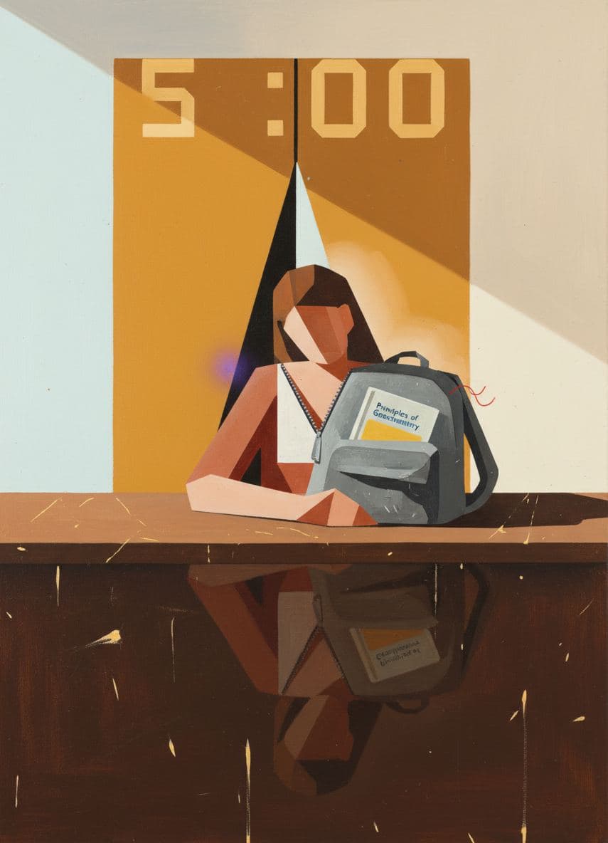 Zipping the Backpack Shut — abstract work by Viktor Eklund — MODULAR · a one-of-a-kind original