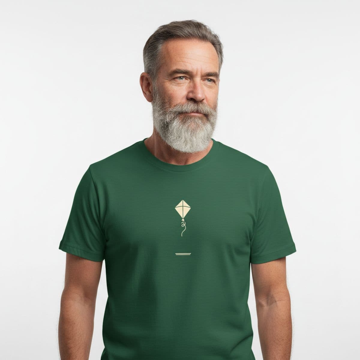 a stone's quiet fortitude printed on a t-shirt, worn