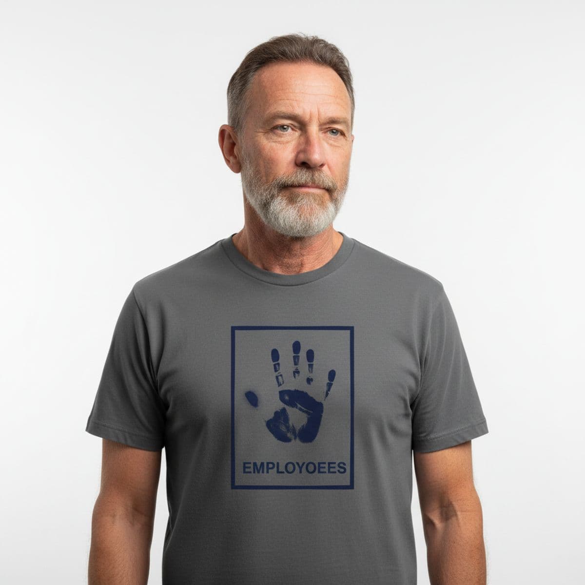 Affixing the Laminated Sign printed on a t-shirt, worn