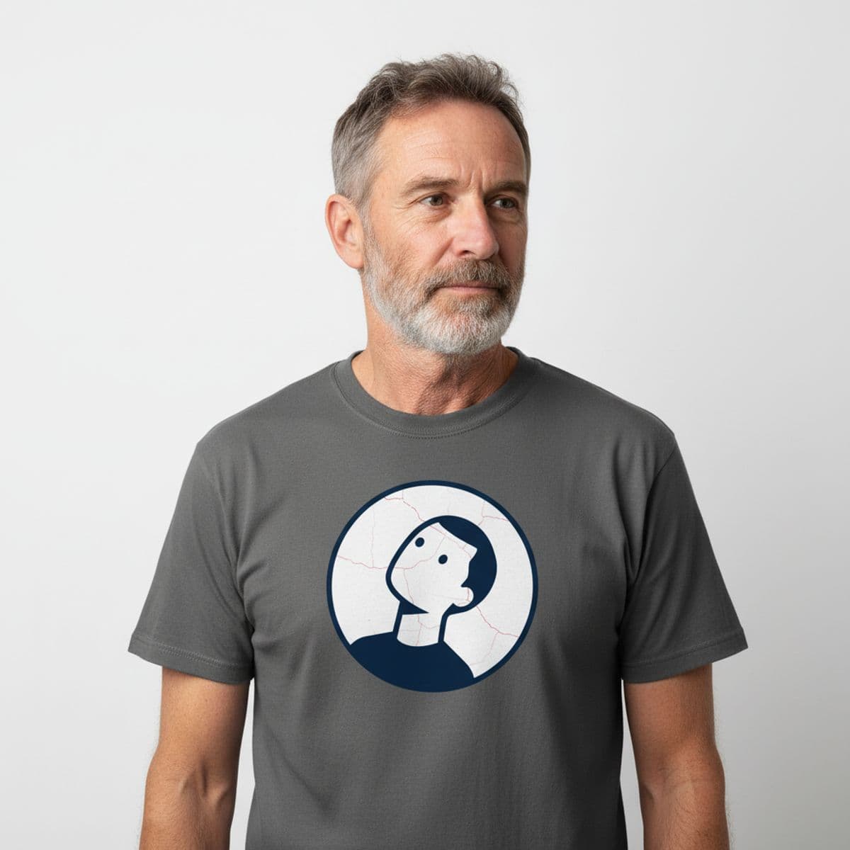 Airline Blanket on the Armrest printed on a t-shirt, worn