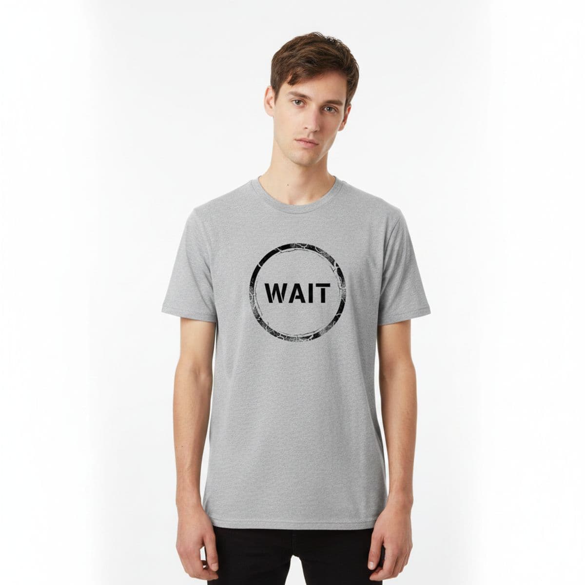 Bus Stop with a Spiderweb printed on a t-shirt, worn