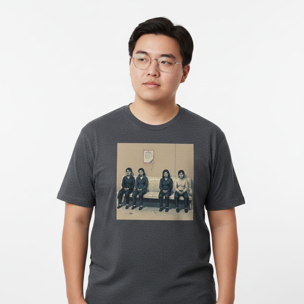 City Council Reception Area printed on a t-shirt, worn