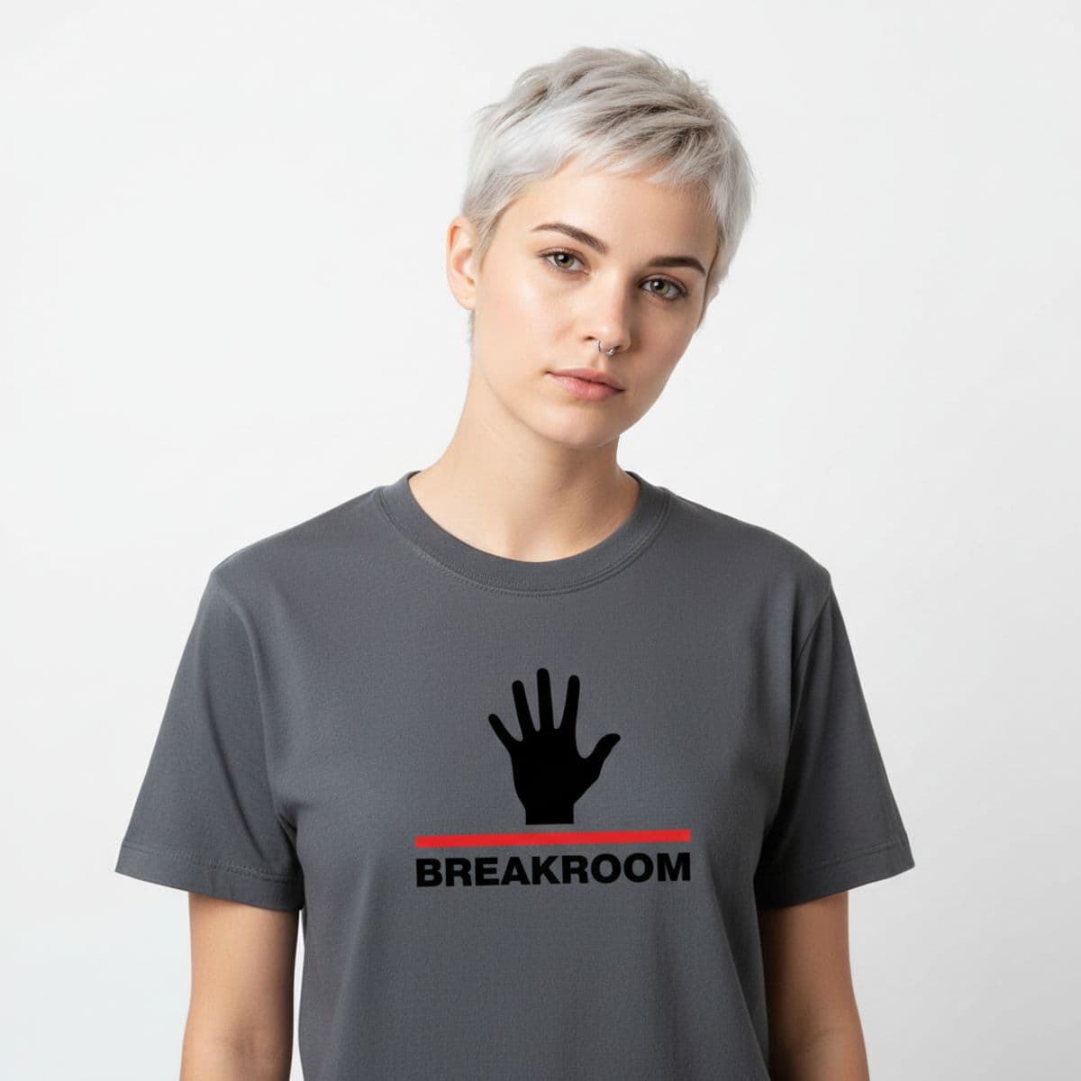 cold tea, 2am printed on a t-shirt, worn
