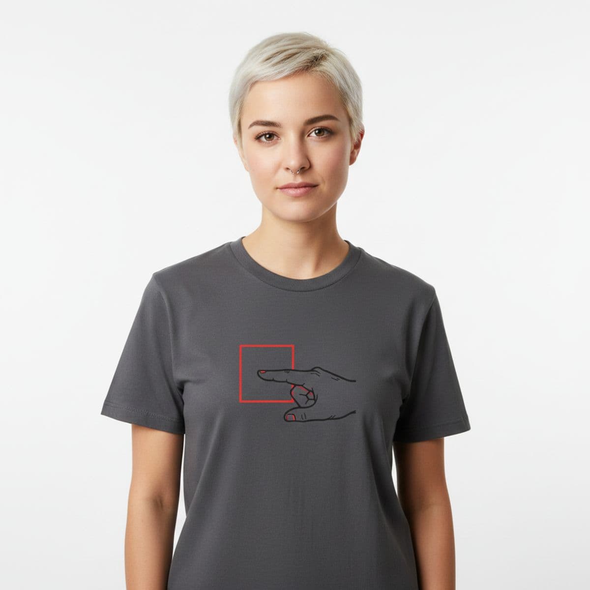 Concourse with a Missing Tile printed on a t-shirt, worn