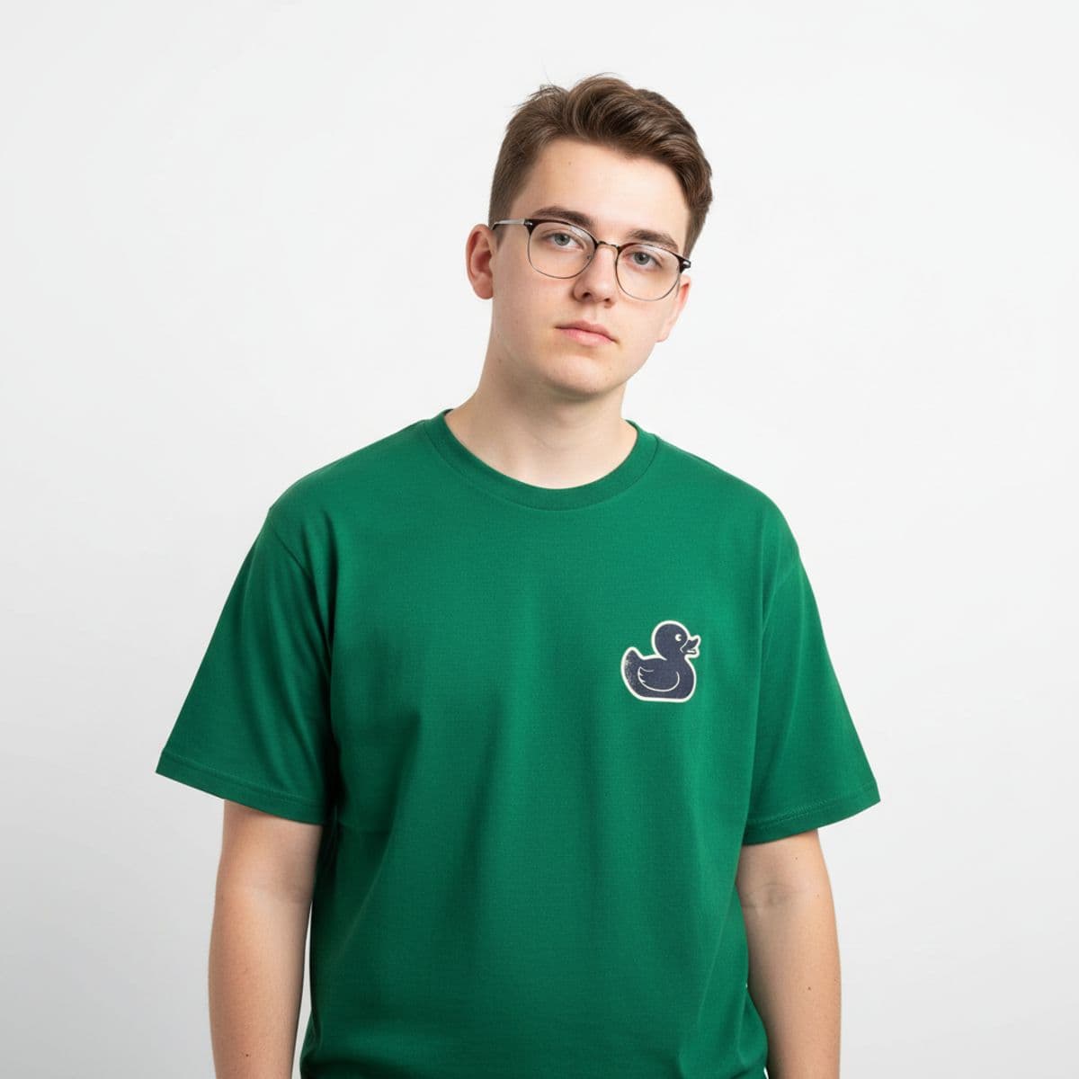 David Tracing the Case printed on a t-shirt, worn