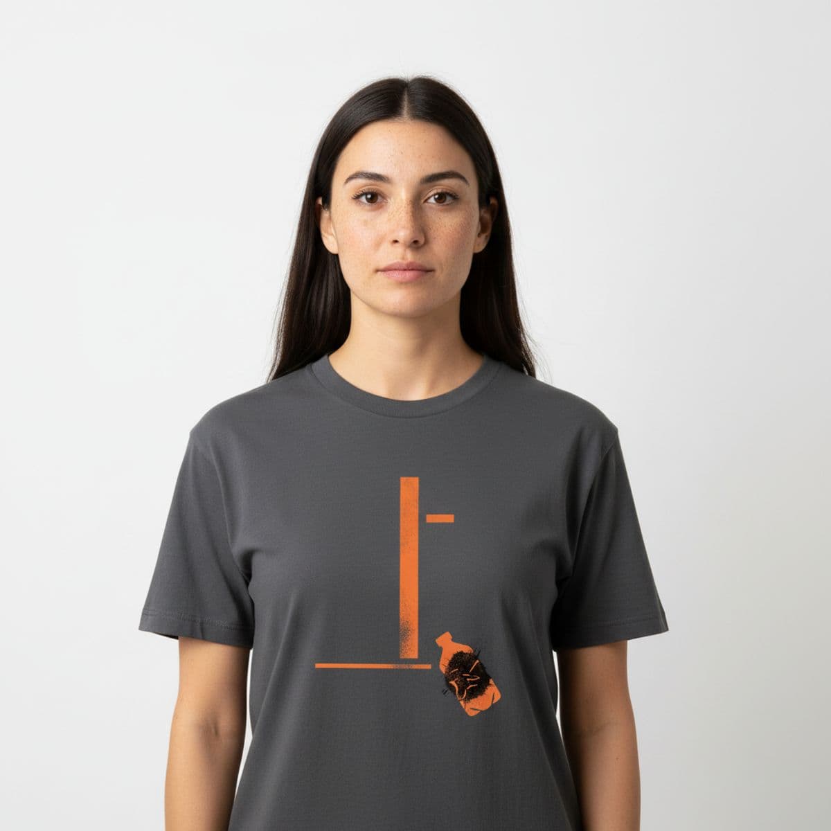 desert lane, a quiet evening printed on a t-shirt, worn