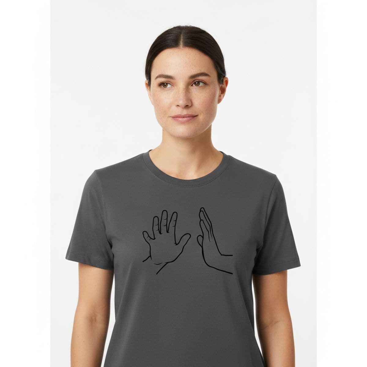 Detaching the Forearm printed on a t-shirt, worn