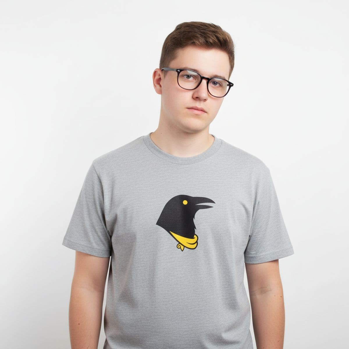 Don't Forget Your Scarf printed on a t-shirt, worn