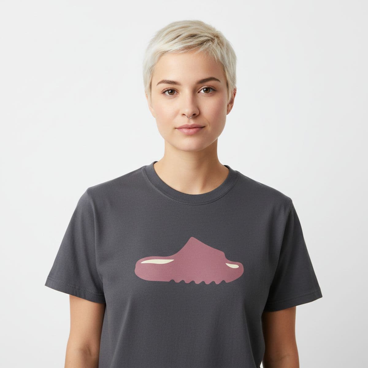 dusk's tattered canvas printed on a t-shirt, worn
