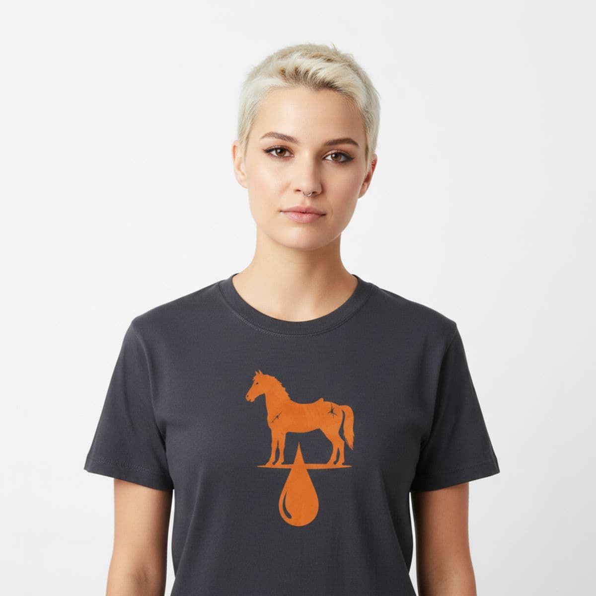 faded joy, halogen memory printed on a t-shirt, worn
