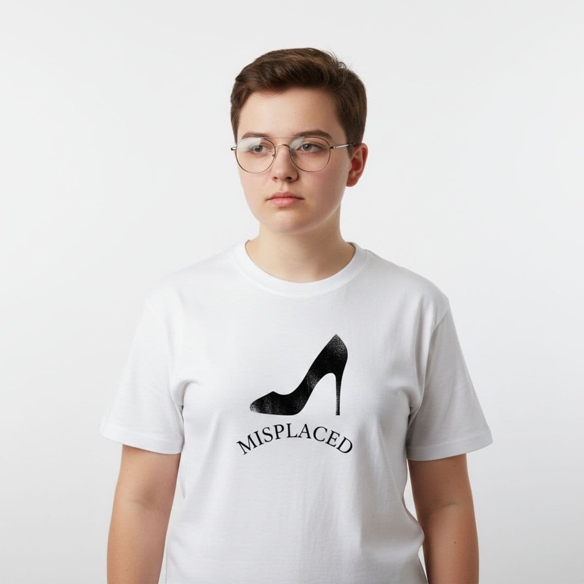 Finding the Perfect Spot printed on a t-shirt, worn