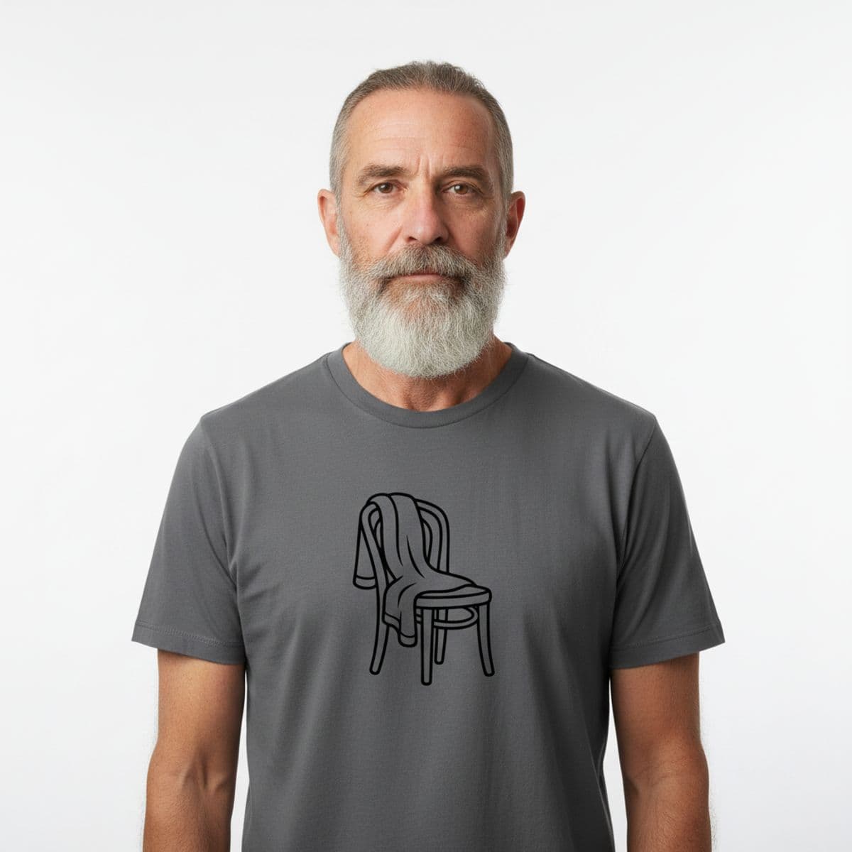 first snow, forgotten charger printed on a t-shirt, worn
