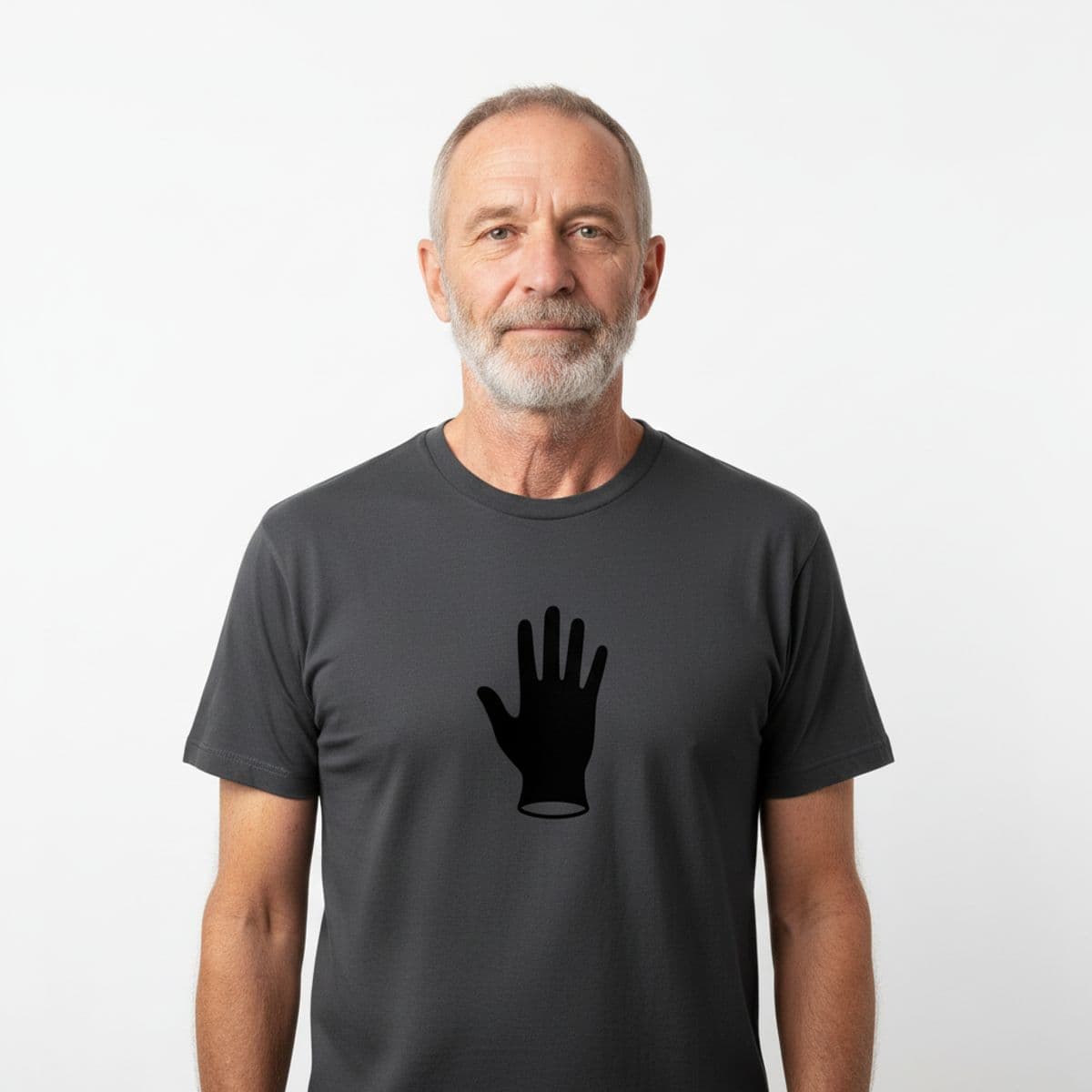 Folding the Awareness Leaflets printed on a t-shirt, worn
